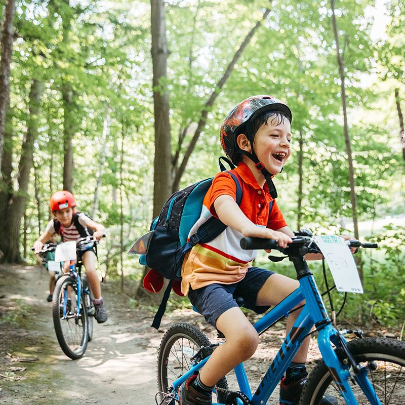 boys riding bikes